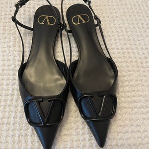 Valentino V logo slingback flats- size 38